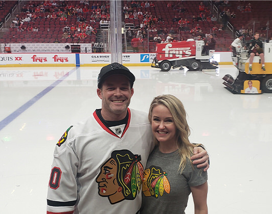 Ashley at Chicago Blackhawks game