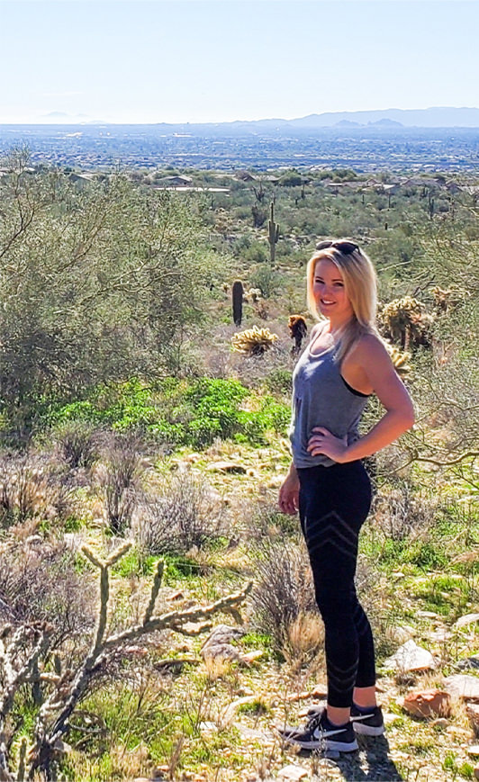 Ashley on a hike in desert
