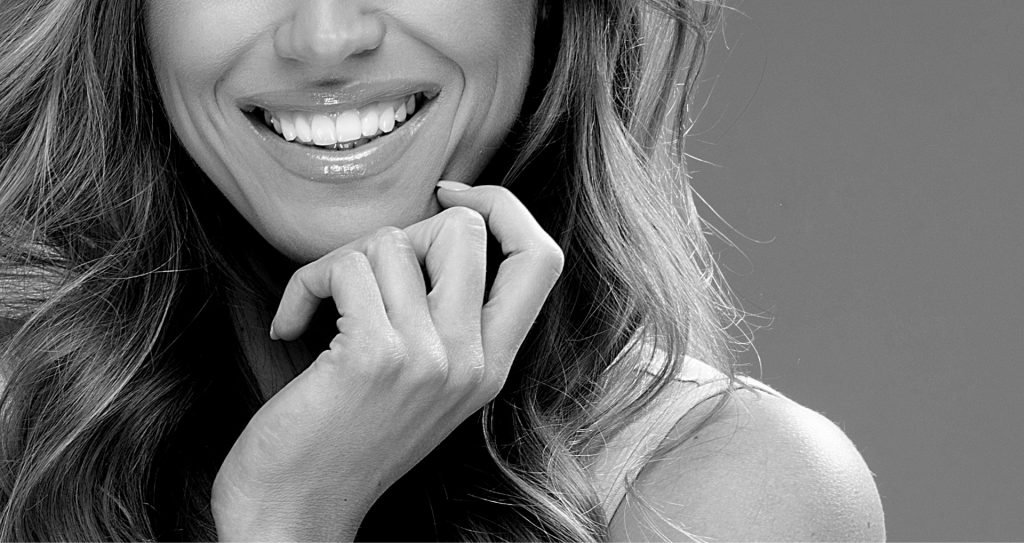female model smile closeup