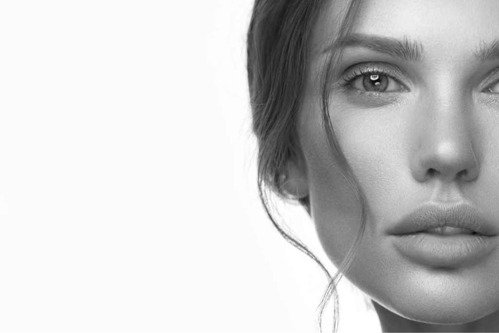 part of model's face