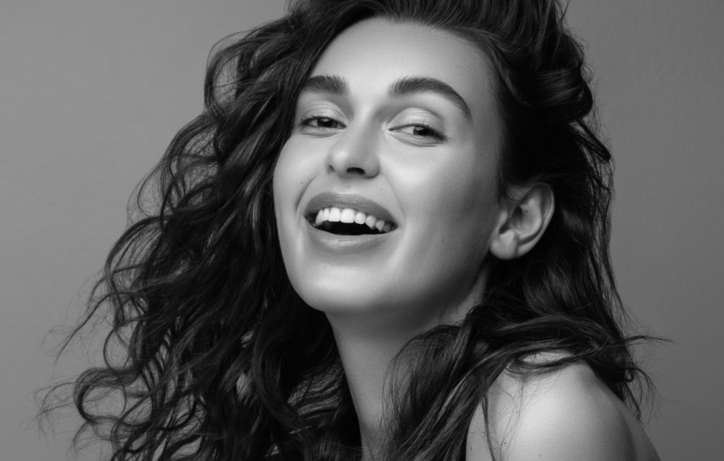 female model smiling