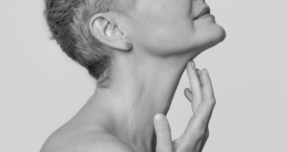 female model neck closeup