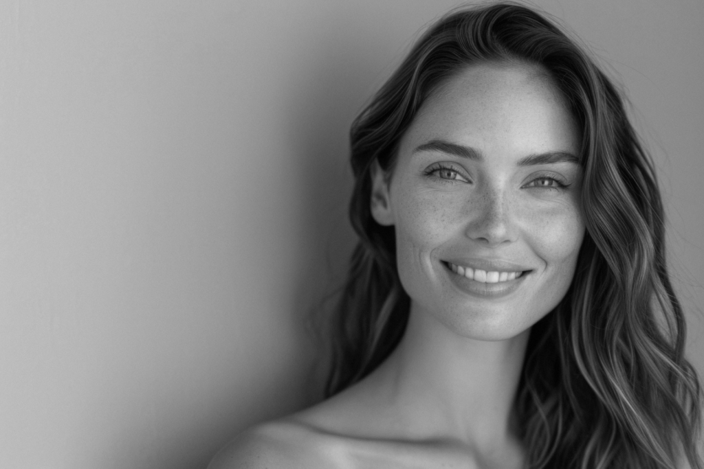 beautiful model smiling
